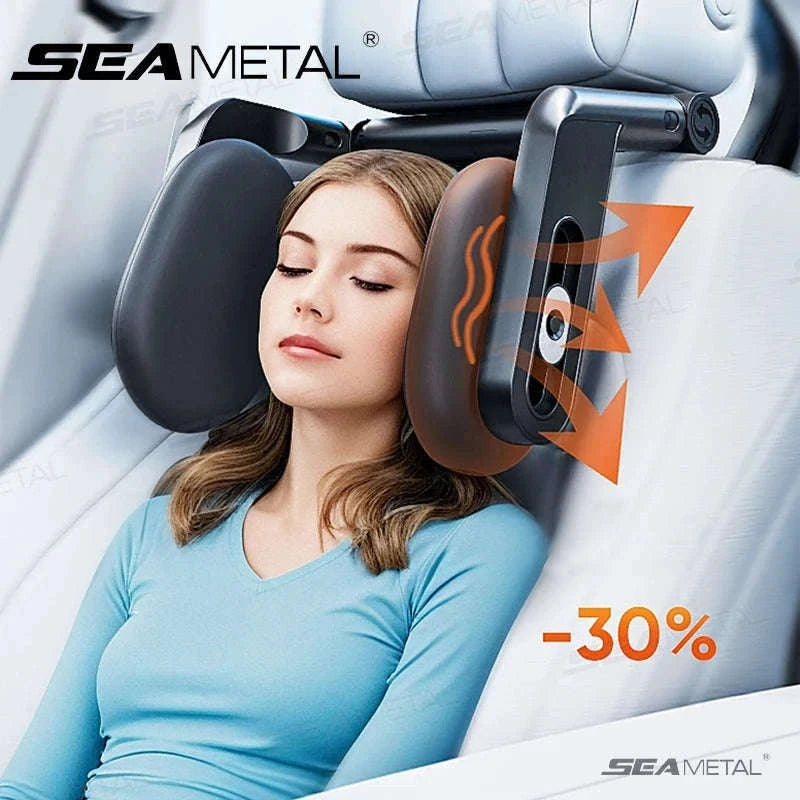 Multifunctional Car Headrest Memory Foam Neck Support Pillow-Black