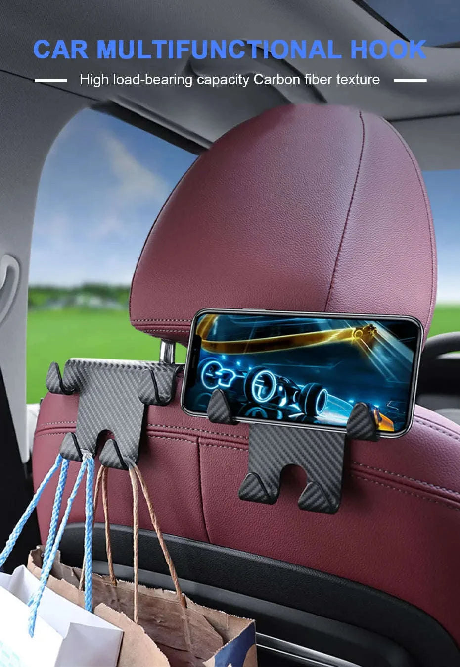 Multifunctional Car Headrest Seat Back Hook-1pc