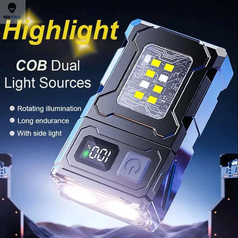 Multifunctional COB Flashlight with Adjustable LED Torch-Adjustable Angle