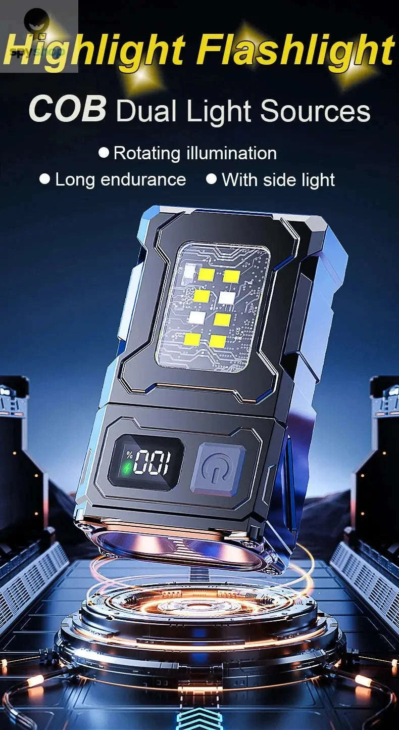 Multifunctional COB Flashlight with Adjustable LED Torch-Adjustable Angle