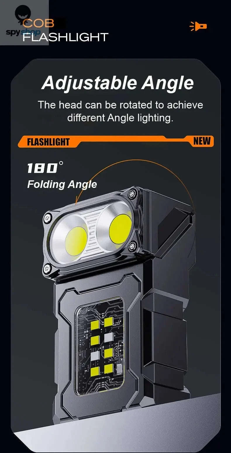 Multifunctional COB Flashlight with Adjustable LED Torch-Adjustable Angle