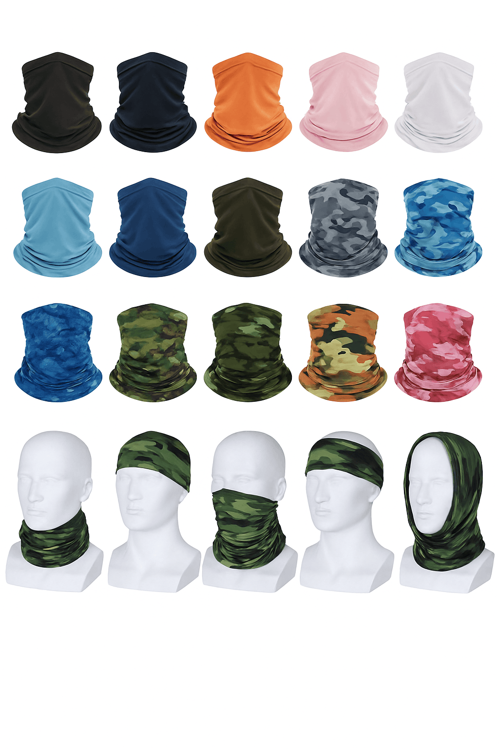 Multifunctional Headwear Bandana Scarf for Cycling and Outdoor Use-F
