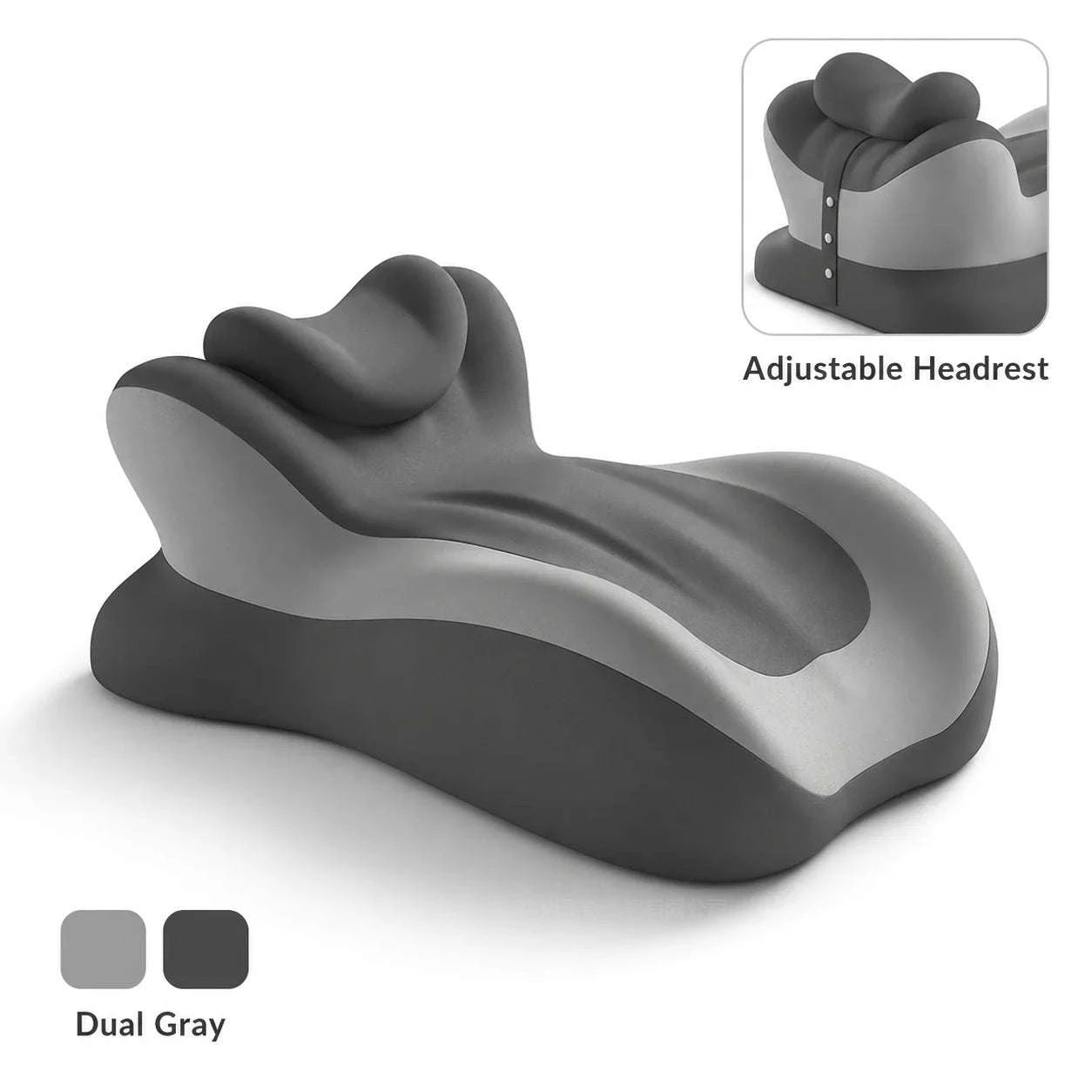 Multifunctional Memory Foam Prone Reading Pillow-Double Gray / United States