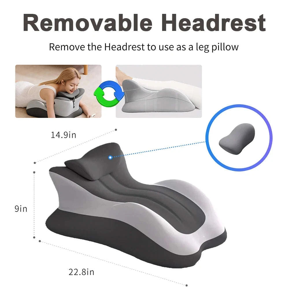 Multifunctional Memory Foam Prone Reading Pillow Relieve Neck Arm Fatigue Removable Headrest Anti-Slip Ideal for Bed Reading Wat-Double Gray / United States