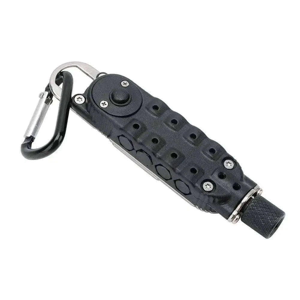 Multifunctional Mini Screwdriver Keychain Tool with LED Light-1 PCS