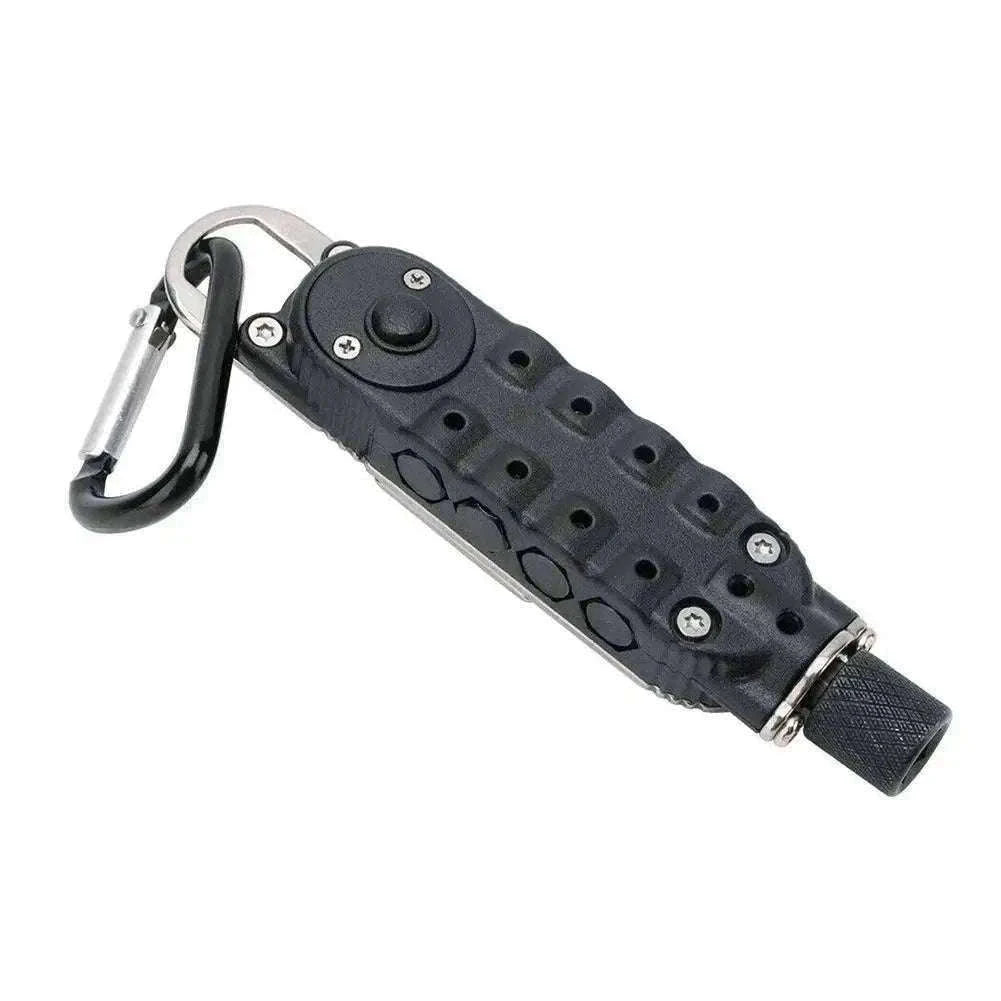 Multifunctional Mini Screwdriver Keychain Tool with LED Light-1 PCS