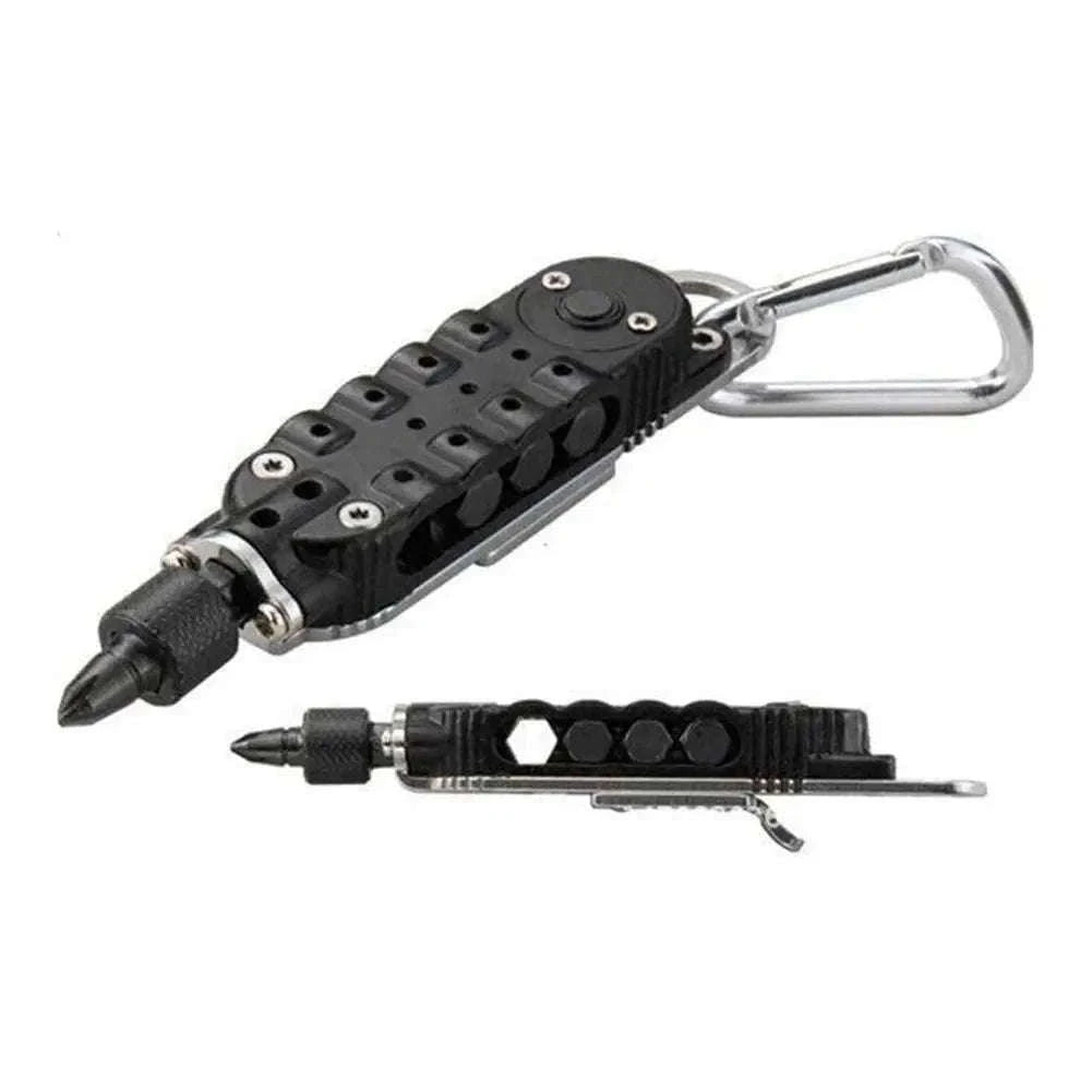 Multifunctional Mini Screwdriver Keychain Tool with LED Light-1 PCS