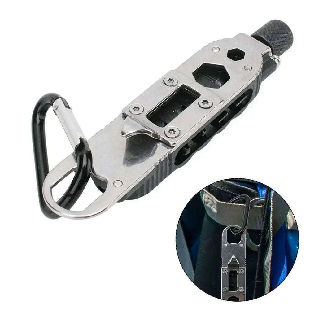 Multifunctional Mini Screwdriver Keychain Tool with LED Light-1 PCS