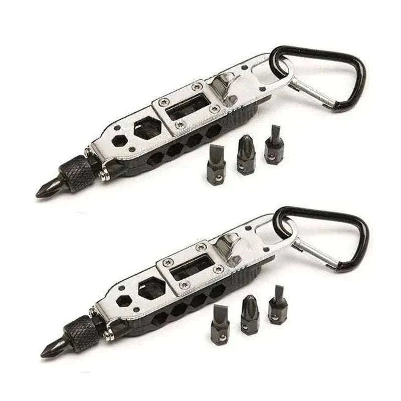 Multifunctional Mini Screwdriver Keychain Tool with LED Light-1 PCS