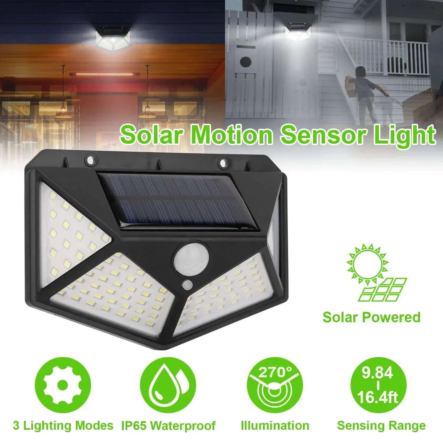 Multifunctional Solar Lamp with Motion Sensor for Outdoor Spaces-100 LED