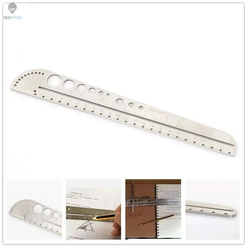 Multifunctional Stainless Steel Angle Protractor Ruler-Default Title