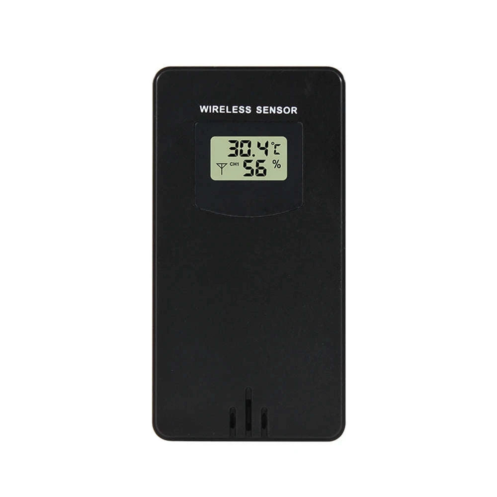 Multifunctional Weather Station Alarm Clock with Wireless Sensor-Black Sensor