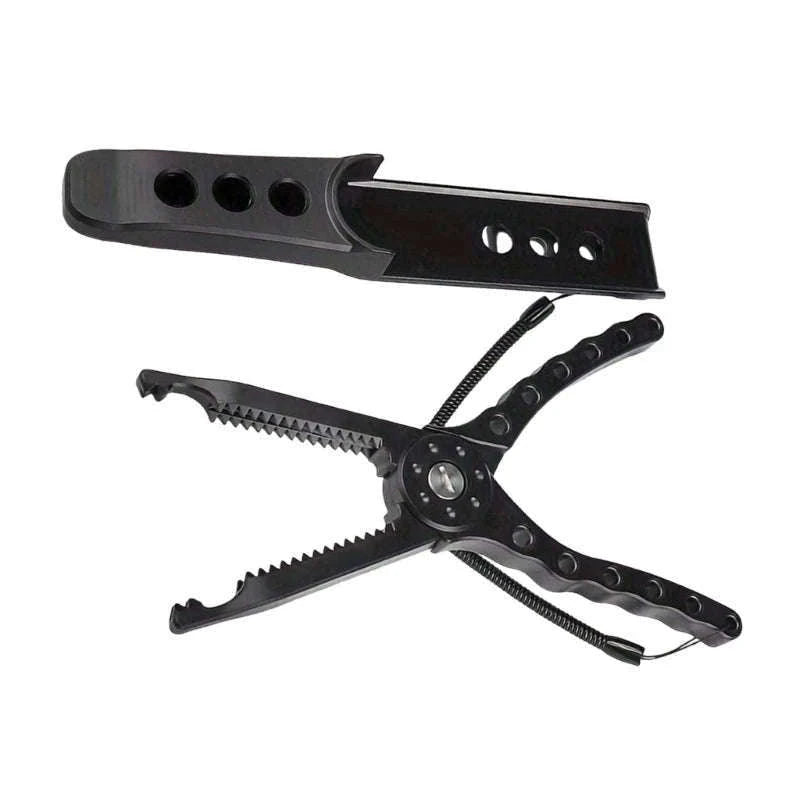Multipurpose Fishing Pliers with Fish Grip & Hook Remover Tool-black