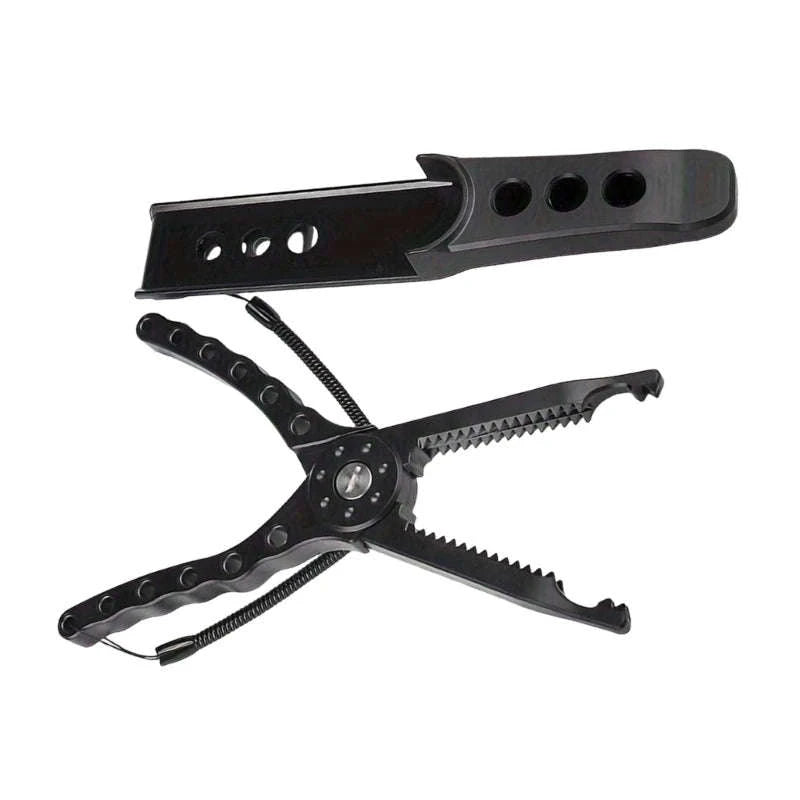 Multipurpose Fishing Pliers with Fish Grip & Hook Remover Tool-black