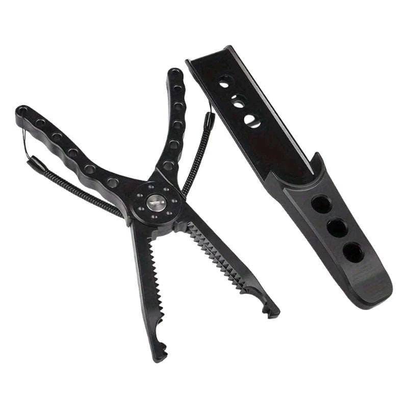 Multipurpose Fishing Pliers with Fish Grip & Hook Remover Tool-black