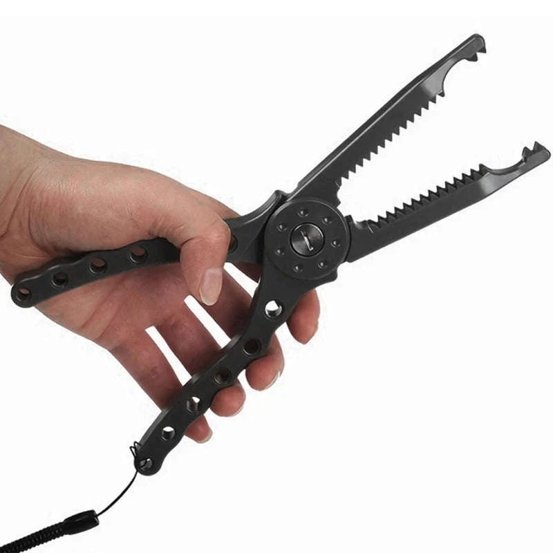 Multipurpose Fishing Pliers with Fish Grip & Hook Remover Tool-black
