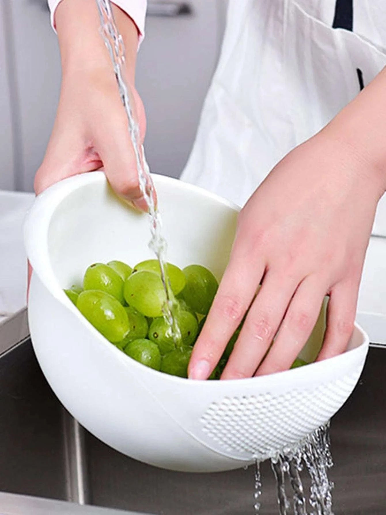 Multipurpose Kitchen Drain Basket Colander-Blue