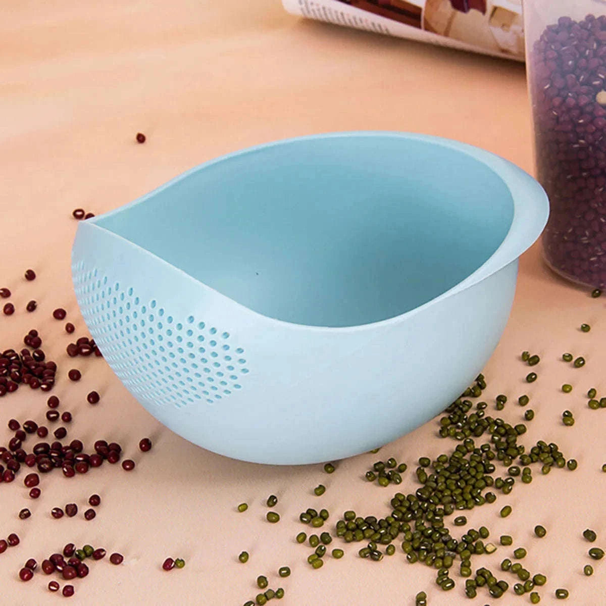 Multipurpose Kitchen Drain Basket Colander for Easier Prep-Blue