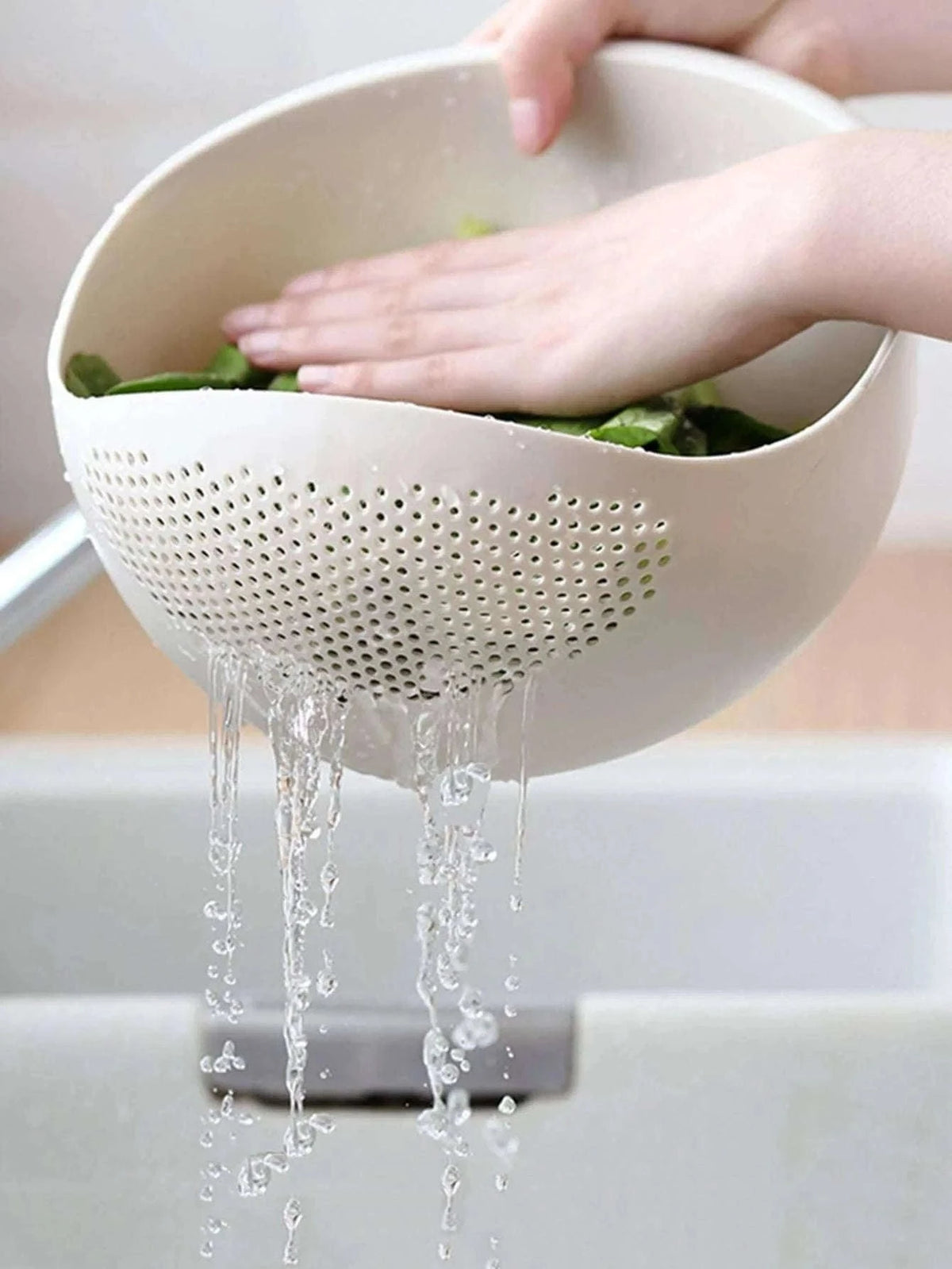 Multipurpose Kitchen Drain Basket Colander for Easier Prep-Blue