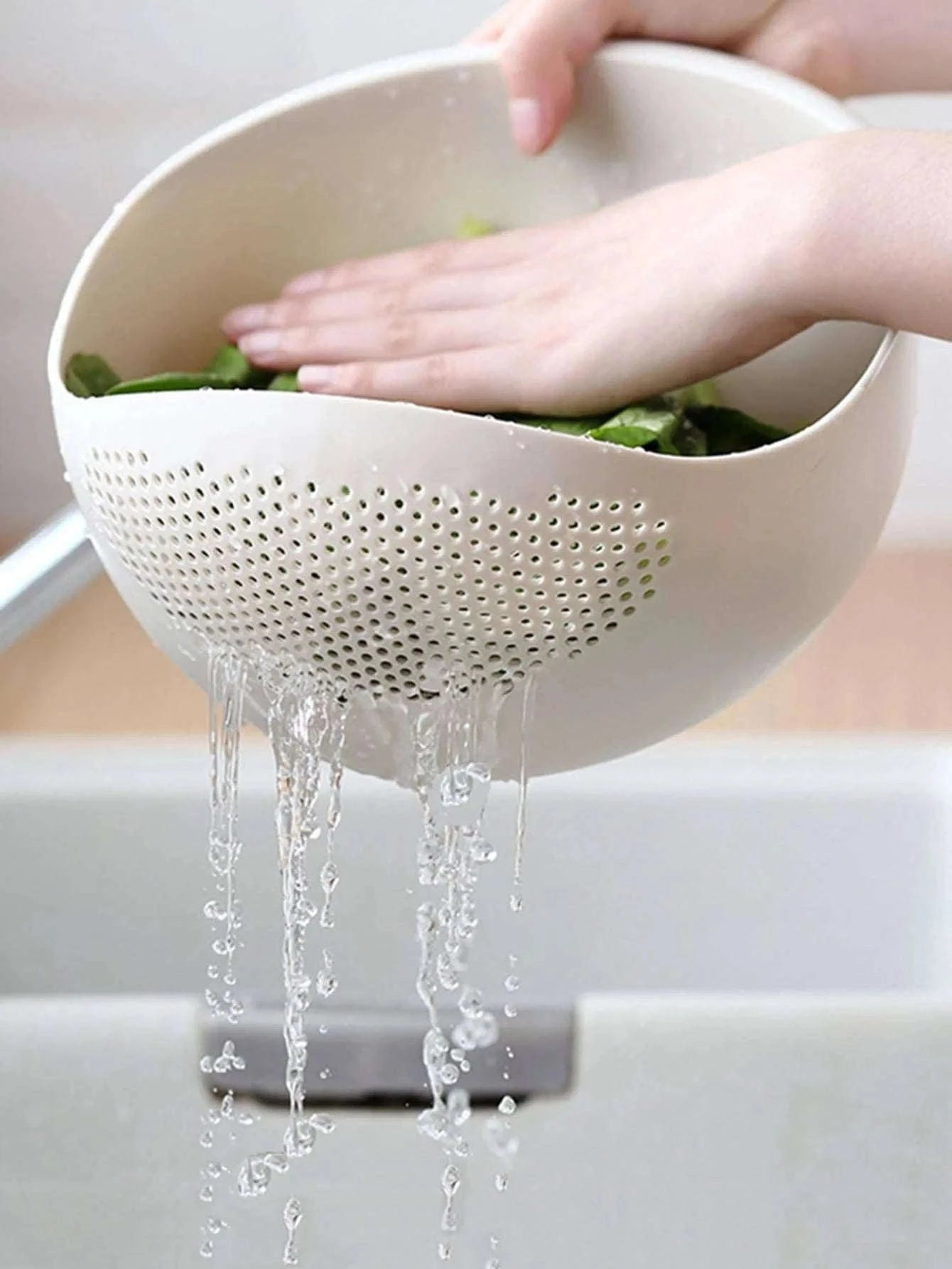 Multipurpose Kitchen Drain Basket Colander for Easier Prep-Blue