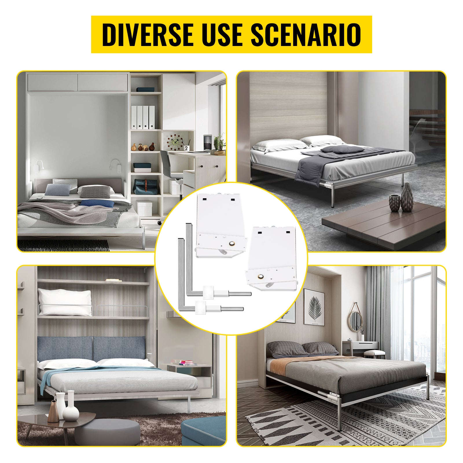 Murphy Bed Hardware Kit for Queen or King Wall Beds-Vertical / United States