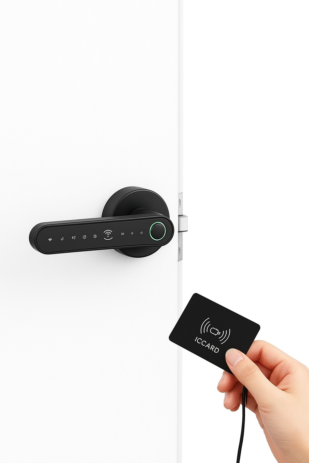 NAIERDI Intelligentes Türschloss 5-1 Schlüssel los Bluetooth Fingerabdruck Türschloss mit Karte Tuya App Sicherheit Digitale Türverriegelung mit Griff