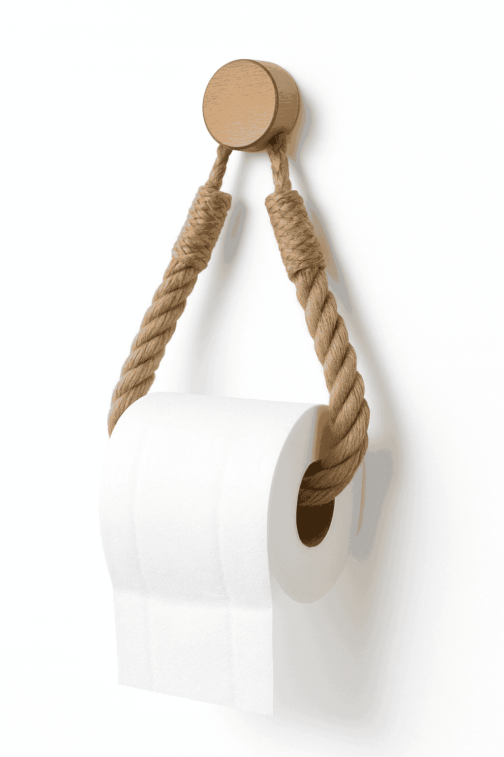 Nail-Free Boho Rope Towel Holder for Wall-Mounted Storage-square hemp