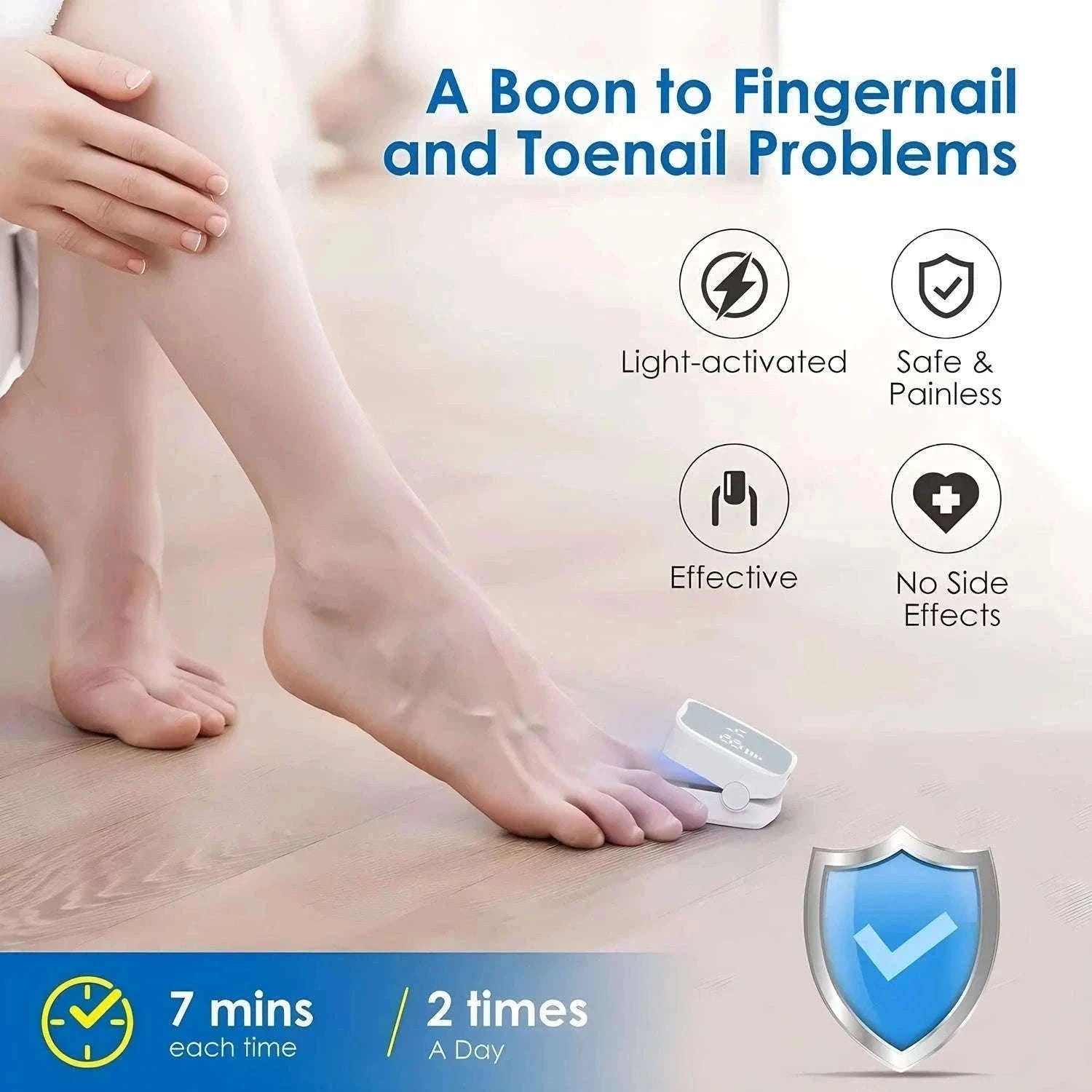 Nail Fungus Treatment Tool for Healthier-Looking Nails-White