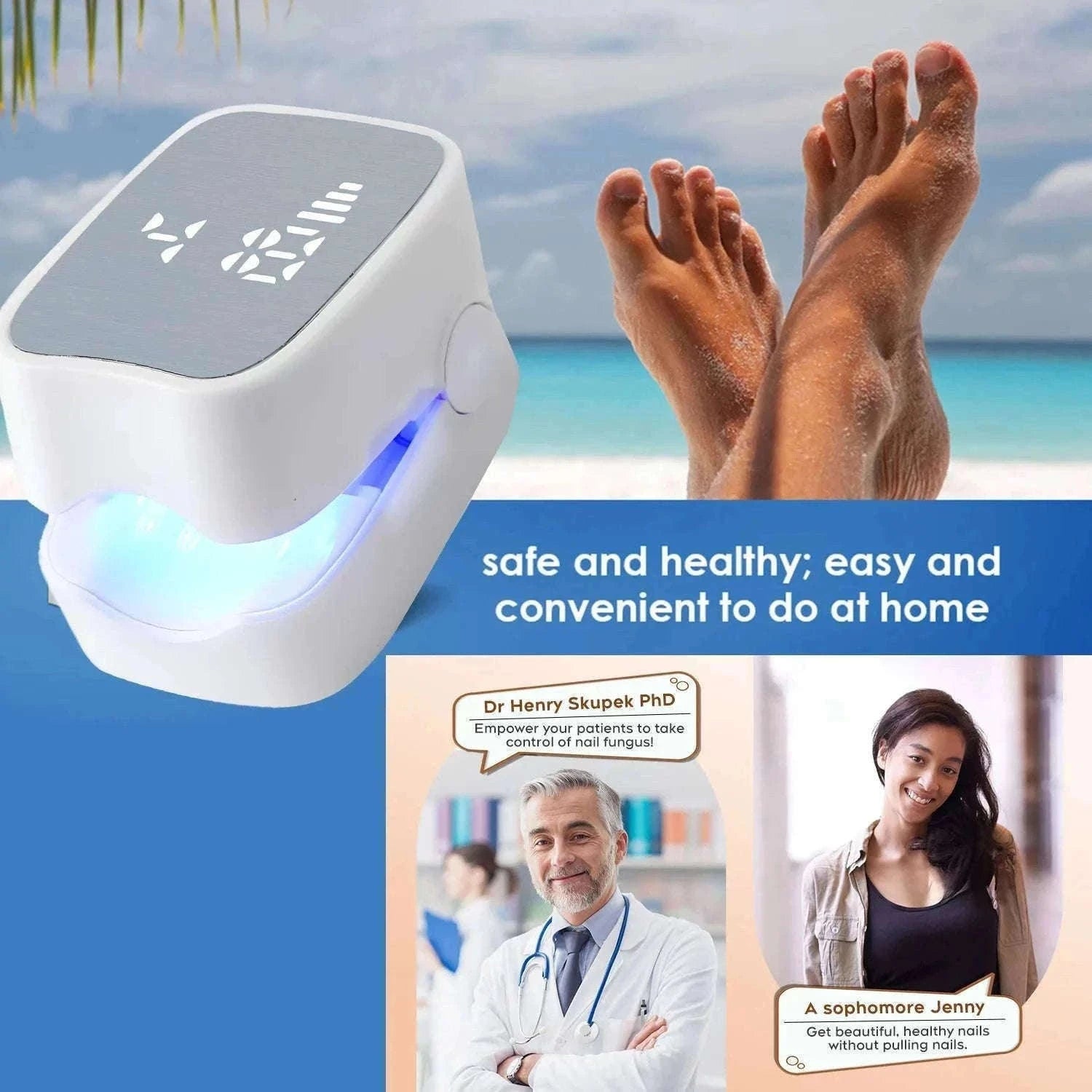 Nail Fungus Treatment Tool for Healthier-Looking Nails-White