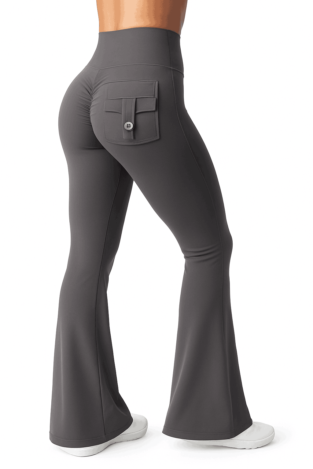 Naked Feeling Wide Leg Yoga Leggings with Pockets-army green / S