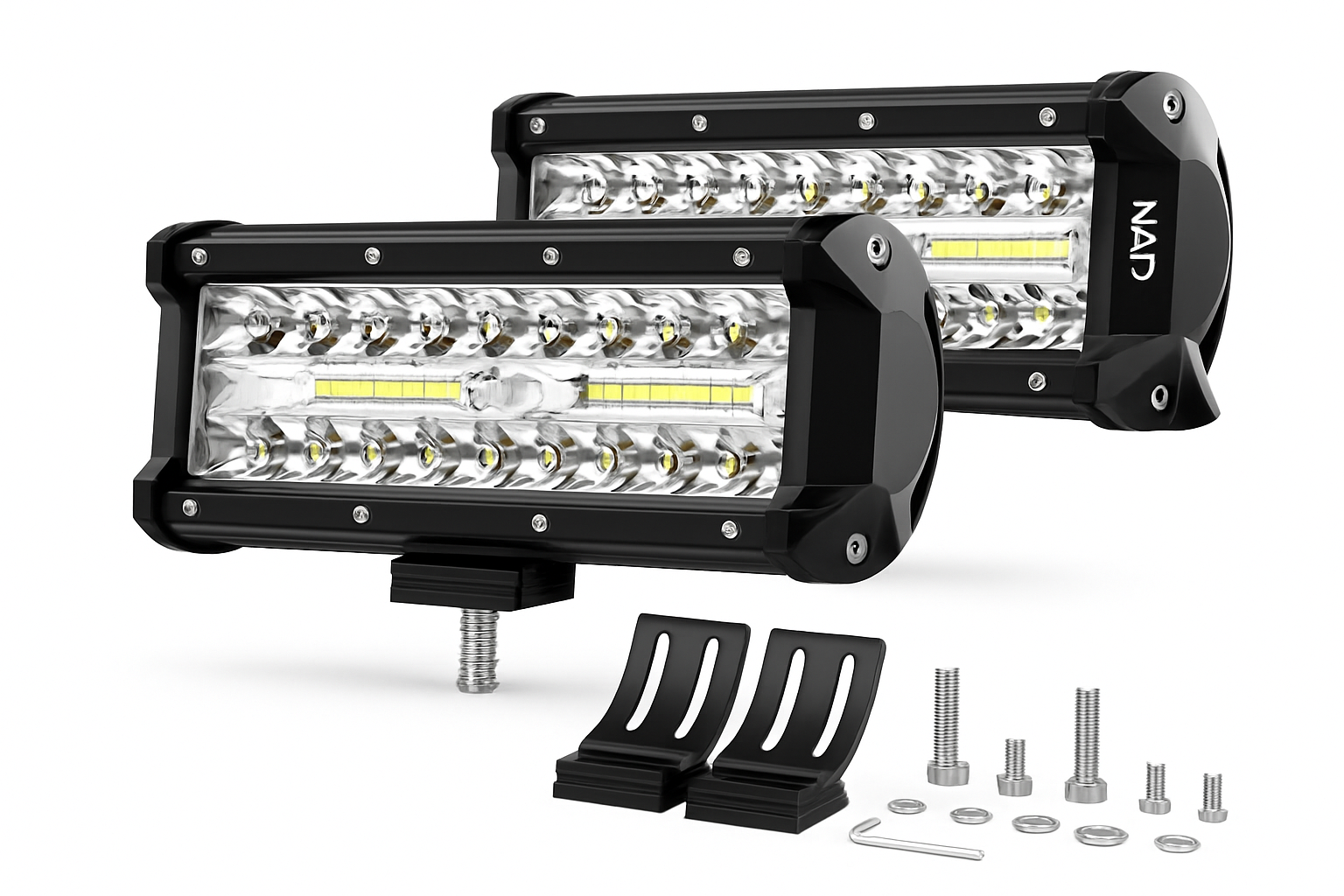 Barra de Luz LED NAOEVO 7 polegadas 240W 24000LM 4x4 Offroad Spot Flood Combo Nevoeiro LED Luzes de Trabalho à Prova de Água para Camioneta Barco UTV ATV Jeep