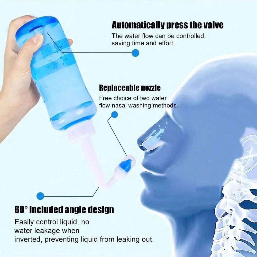 Nasal Irrigator Nose Wash Cleaner for Adults and Children-Manual 300ml