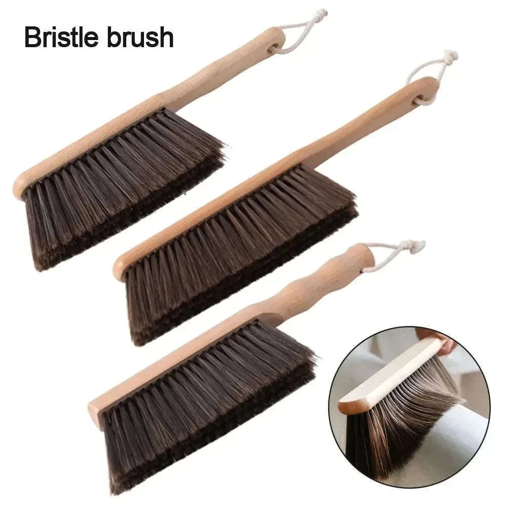 Natural Wood Bristles Palm Pot Brush for Everyday Cleaning-Brown / 2PCS