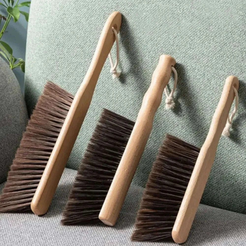 Natural Wood Bristles Palm Pot Brush for Everyday Cleaning-Brown / 2PCS