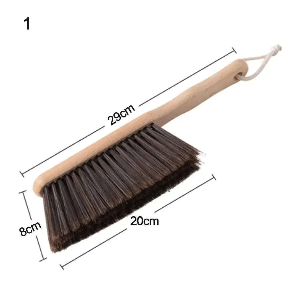 Natural Wood Bristles Palm Pot Brush for Everyday Cleaning-Brown / 2PCS