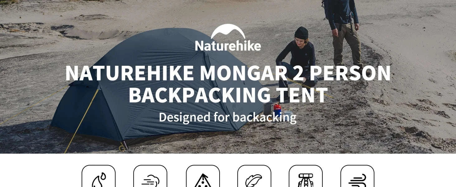 Naturehike Mongar 2-Person Ultralight Waterproof Trekking Tent-210T Blue / Germany