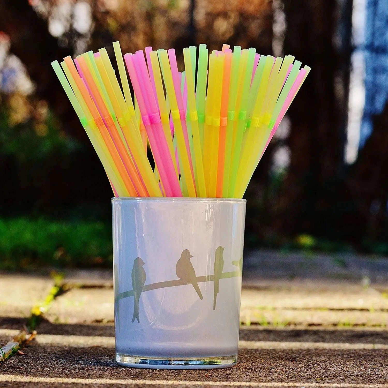 Neon Colored Flexible Drinking Straws – 1000 Count-Neon Color 1000PCS