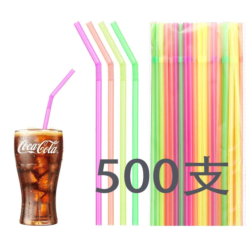 Neon Colored Flexible Drinking Straws – 1000 Count-Neon Color 1000PCS