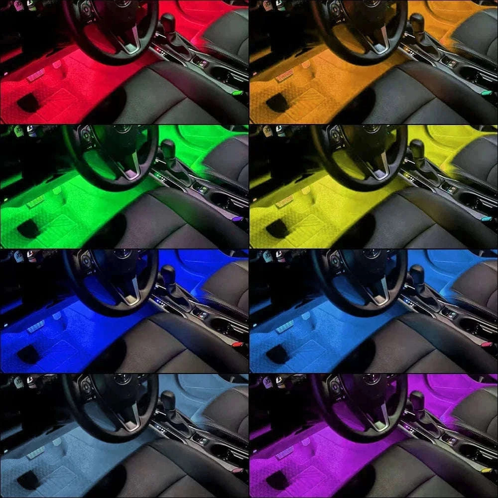 Neon RGB LED Car Foot Lights with App and Remote Control-36LED Remote Cig