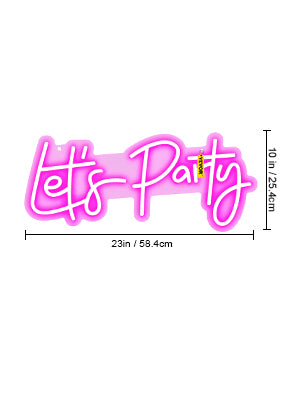 LED “Let’s Party” Neon Sign with Remote & Adjustable Brightness
