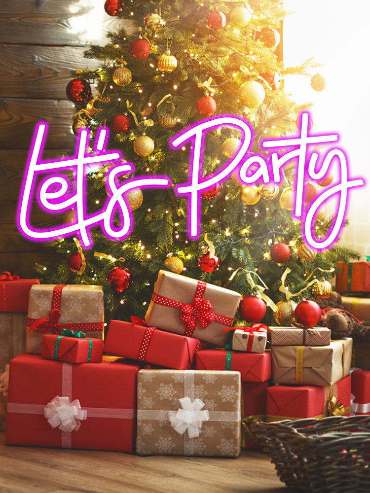 LED “Let’s Party” Neon Sign with Remote & Adjustable Brightness