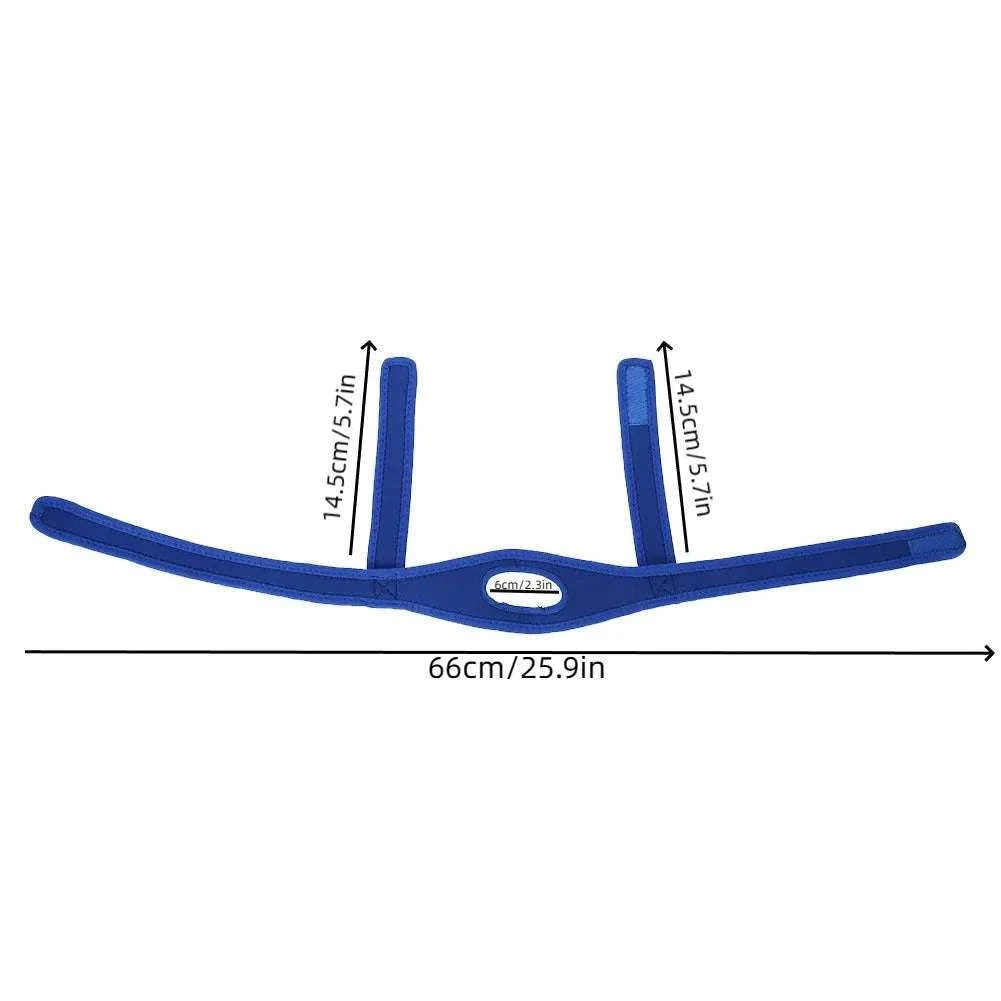 Neoprene Anti Snore Chin Strap for Restful Sleep-Blue