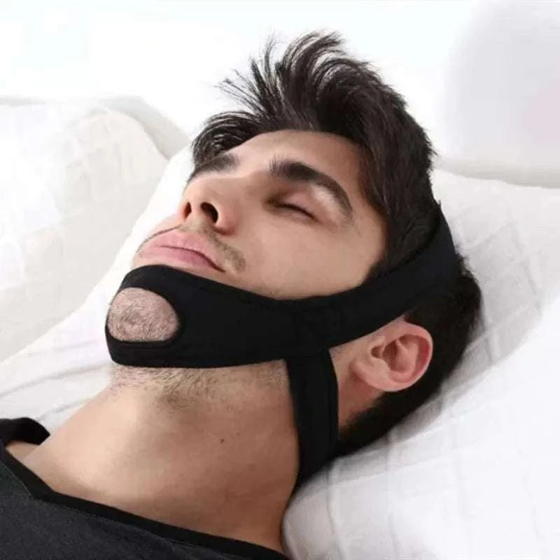 Neoprene Anti Snore Chin Strap for Restful Sleep-Blue