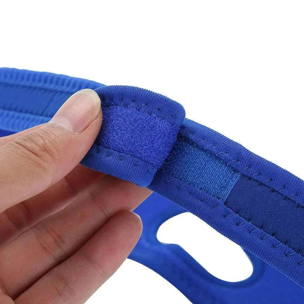 Neoprene Anti Snore Chin Strap for Restful Sleep-Blue