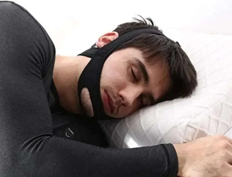 Neoprene Anti Snore Chin Strap for Restful Sleep-Blue