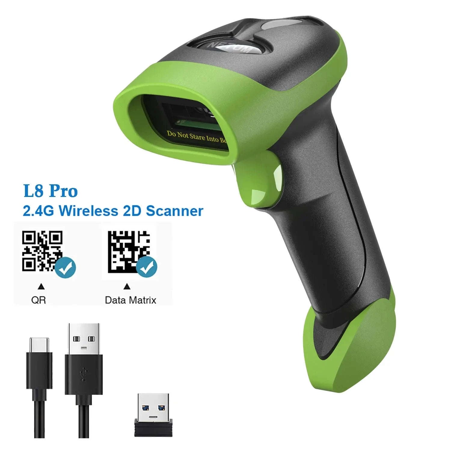 NETUM L8BL Bluetooth 2D & L5 Wired QR Barcode Scanner Bundle-L8Pro Wireless 2D