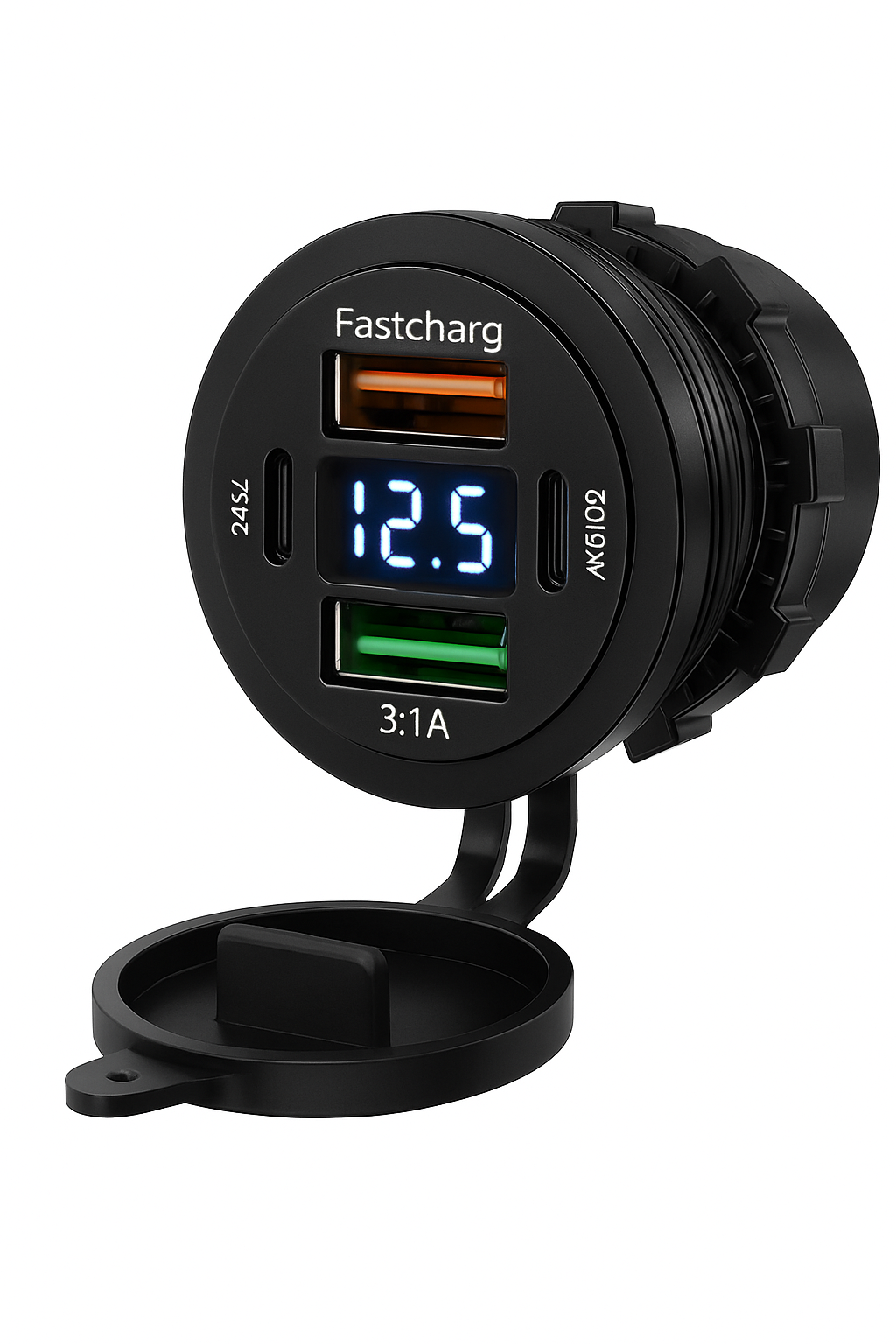 117W Duální PD3.0 a QC3.0 USB nabíječka do auta s voltmetrem