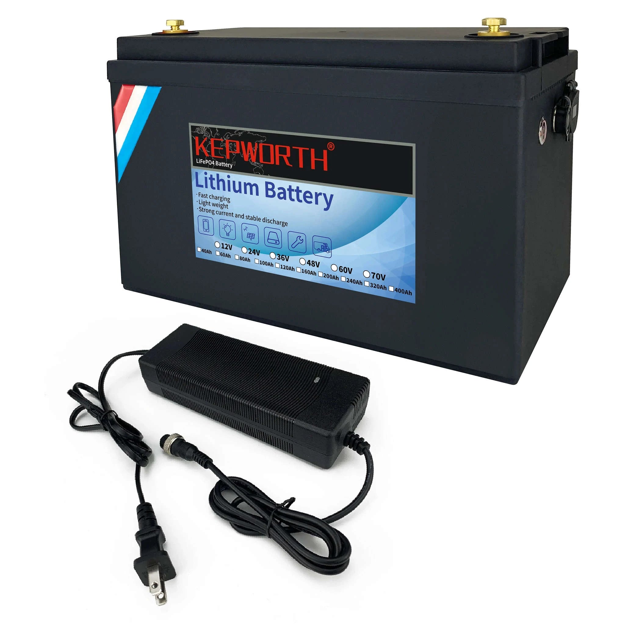 New 12V 50 100 120 135 180 200 300 400Ah LiFePO4 Battery Pack With Upgraded BMS Lithium Power Golf Cart RV Campers Off-Road-12V 100Ah Bluetooth / United States