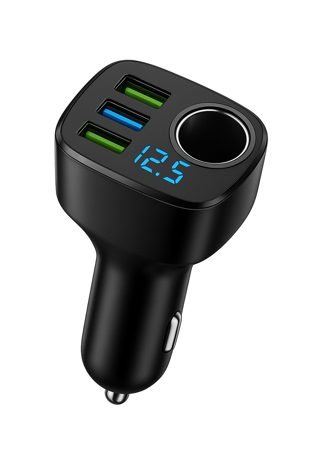 New digital display car fast charging dual USB car charger car one to three cigarette lighter 66W car multifunctional charger - Spy-shop.com