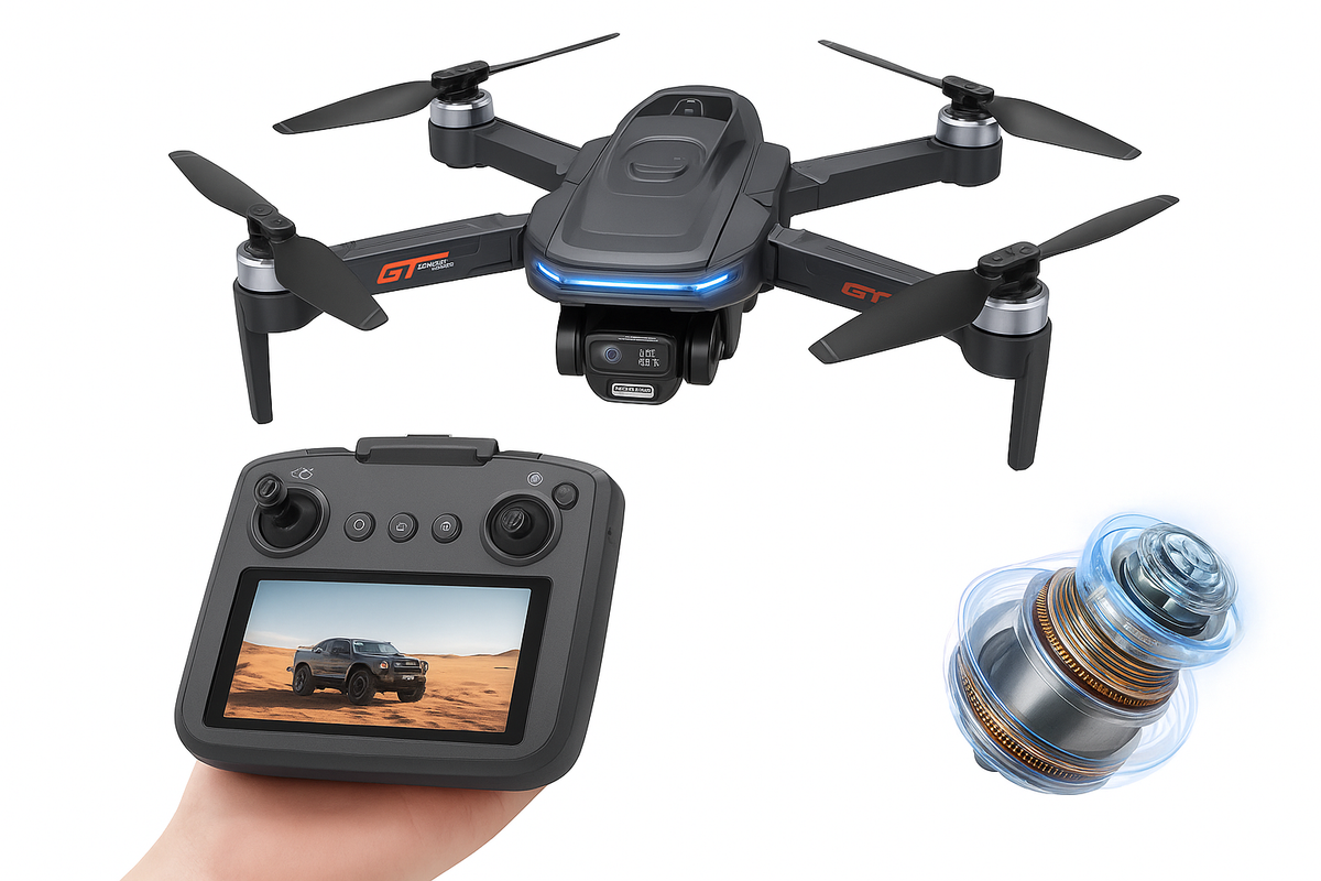 Új GT8 drón 8K professzionális HD kettős kamera kijelző távirányítású 5G WIFI brushless motor akadály-kerülés összehajtható quadrocopter játékok